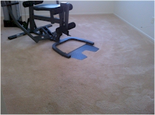 Exercise Room after being Vacuumed before Carpet Cleaning