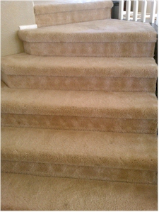 View of Stairs after being cleaned with Circular Dry Foam 