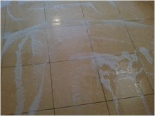 Tile Cleaning Solution on Tile in a Small Commercial Business 