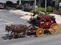 Stagecoach Rides - Old Town Temecula celebrates its heritage every year with stagecoach rides, Indian dancers, the Sheriff's Mounted Posse, wood carvers, Buffalo Soldiers, food, games, Civil War reenacments,  Gunfight shows by the Temecula Old Town Gunfighters.